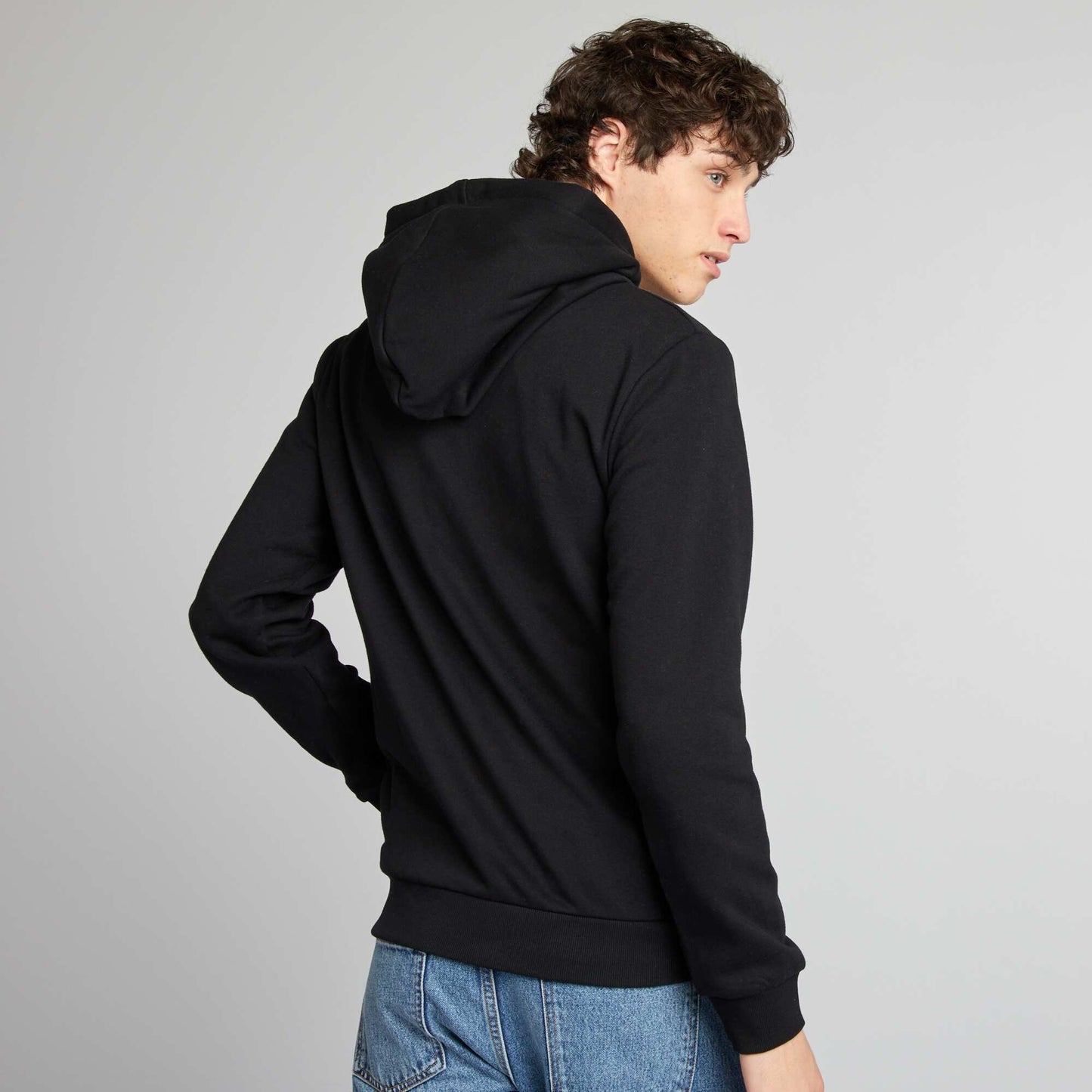 Sweatshirt fabric hoodie BLACK