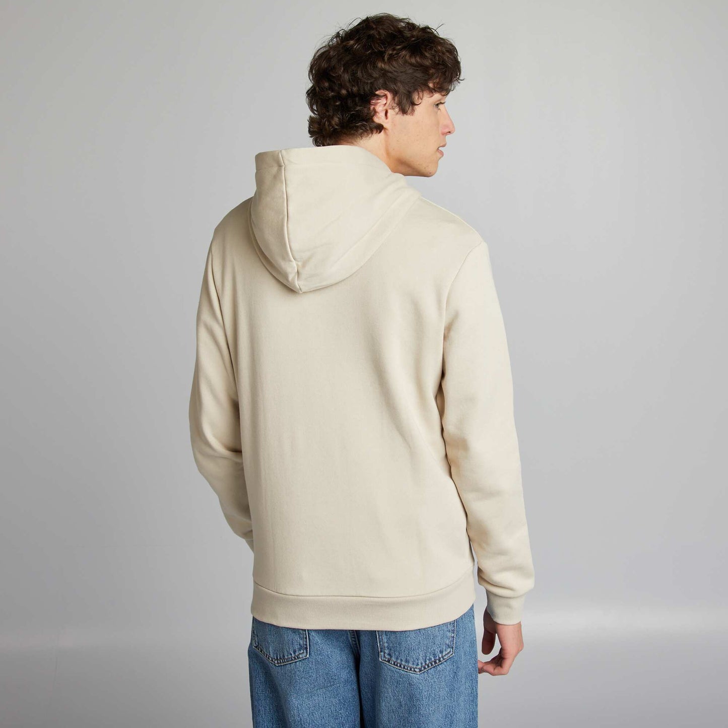 Sweatshirt fabric hoodie BEIGE