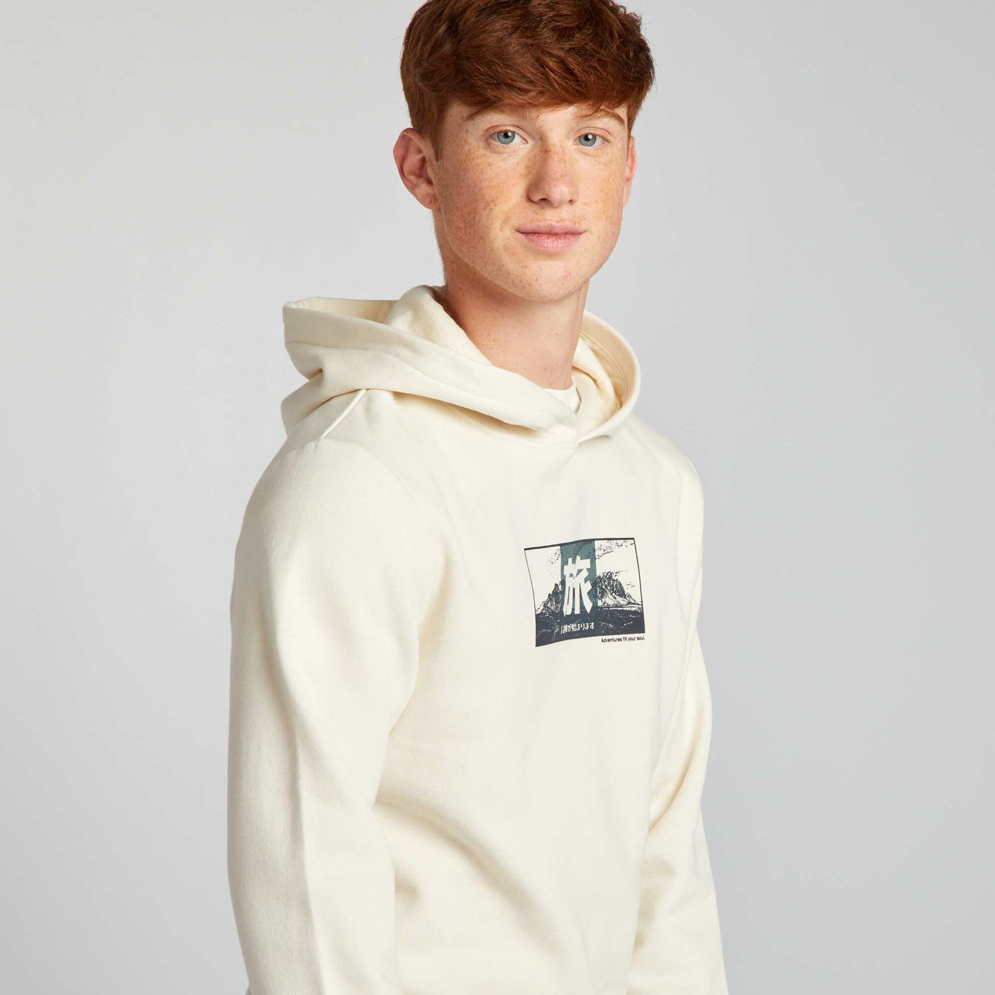 Sweatshirt fabric hoodie WHITE