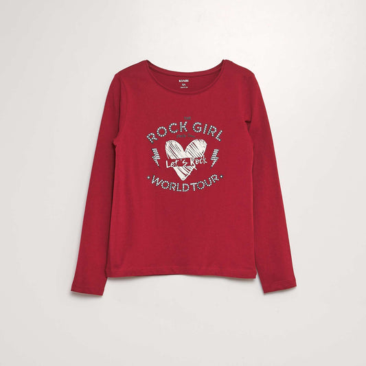 Long-sleeved jersey T-shirt RED