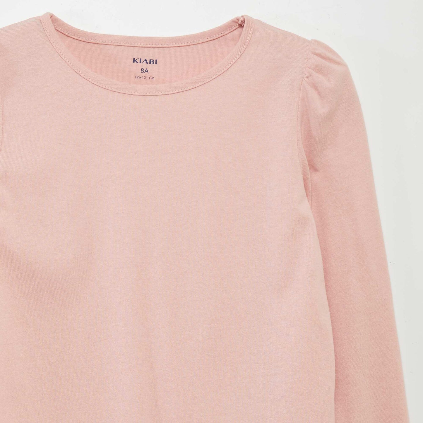 Plain T-shirt with gathered shoulders PINK