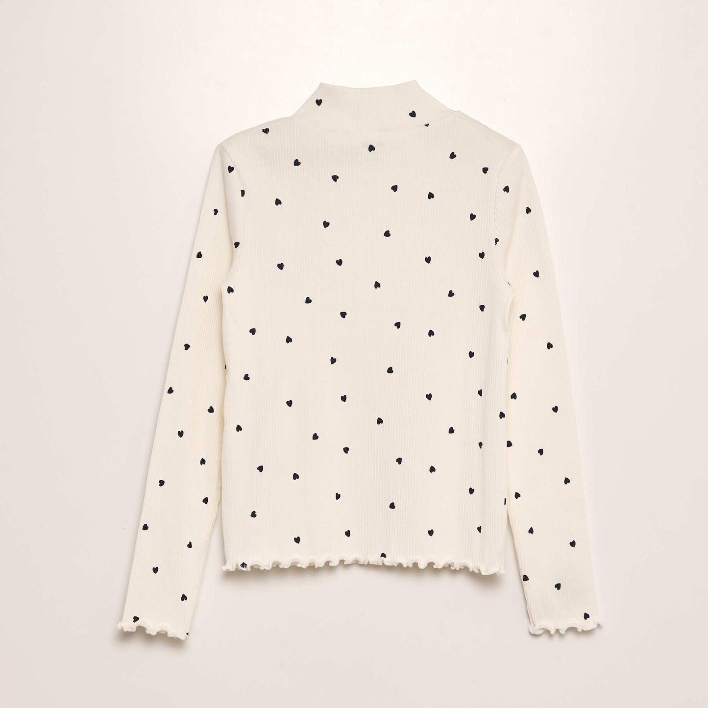 Ribbed printed undersweater WHITE