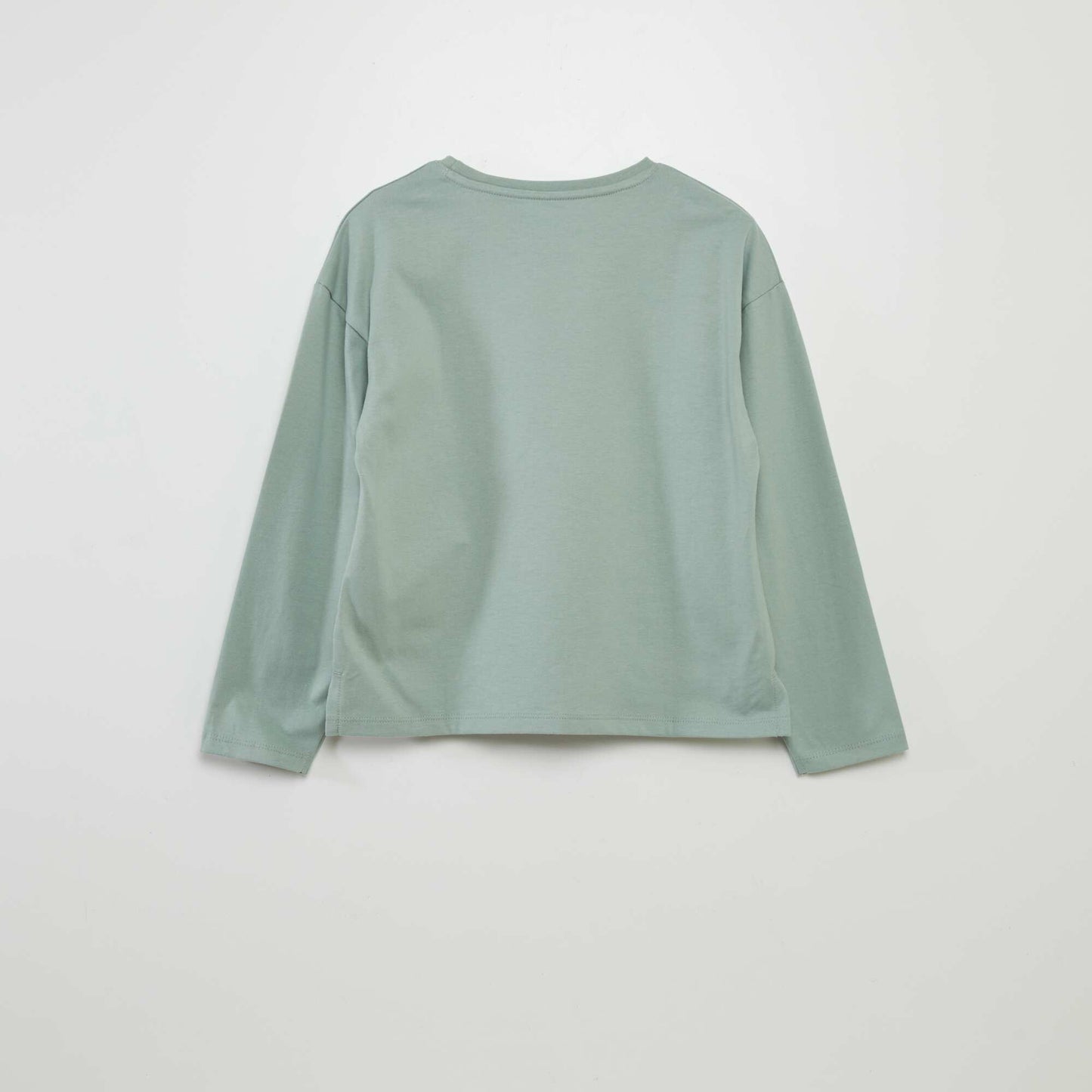 Long-sleeved plain T-shirt GREEN