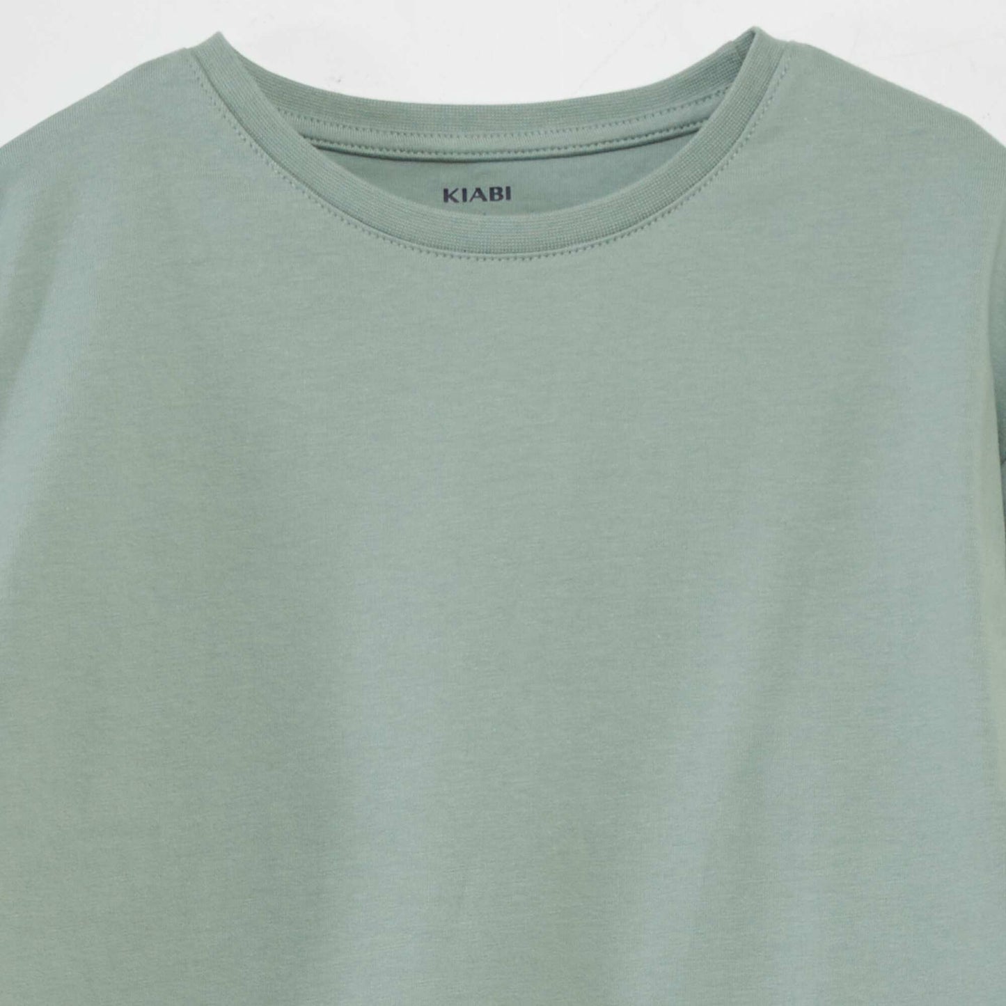 Long-sleeved plain T-shirt GREEN