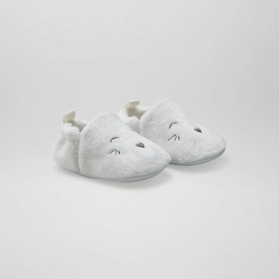 Velour slippers WHITE