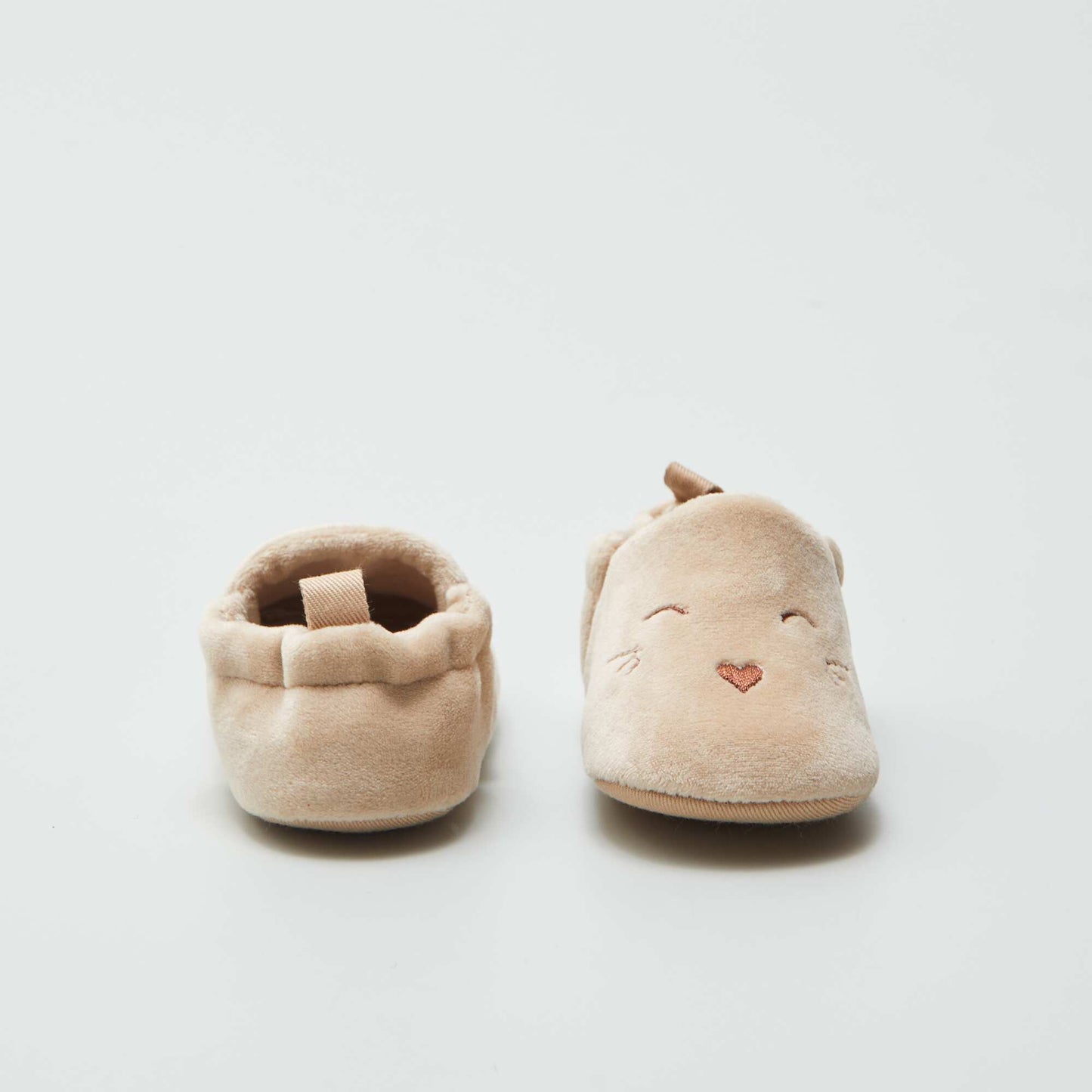 Velour slippers beige