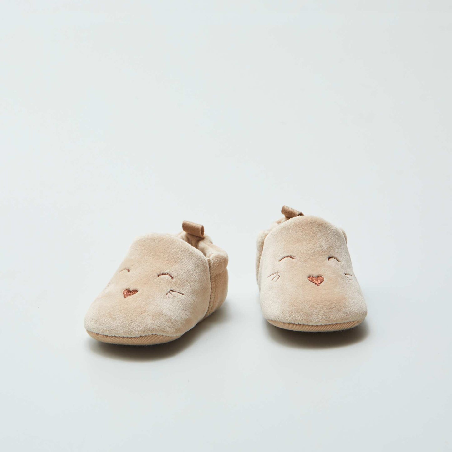 Velour slippers beige