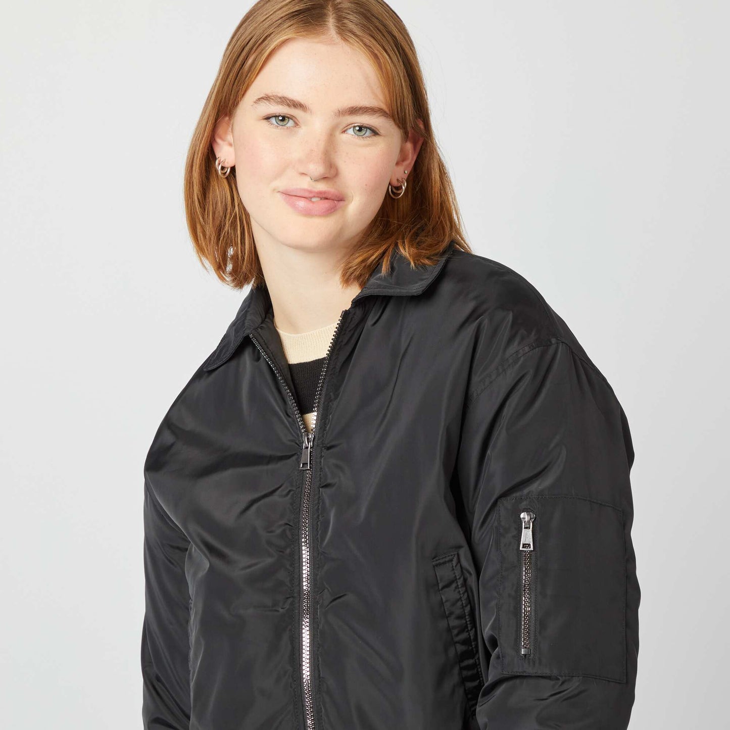 Satin-feel jacket black