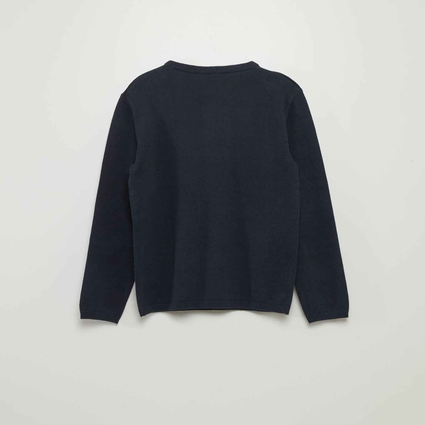 Sweater with buttoned henley collar blue