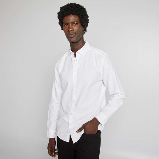 Regular-fit Oxford shirt white