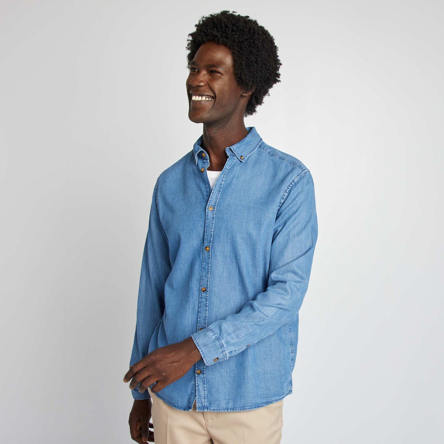 Regular-fit lyocell shirt BLUE