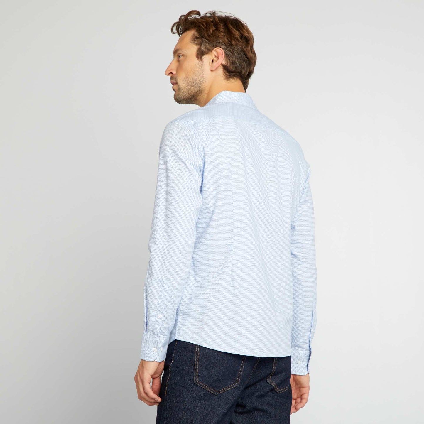 Slim-fit dobby shirt WHITE