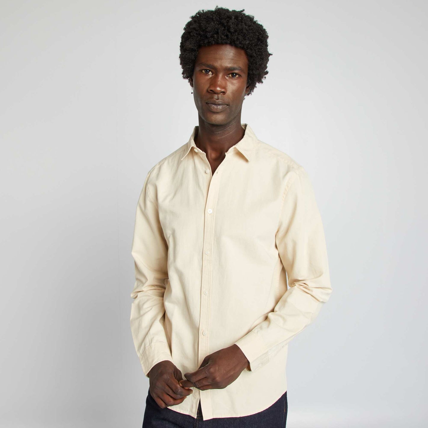 Linen-blend shirt WHITE