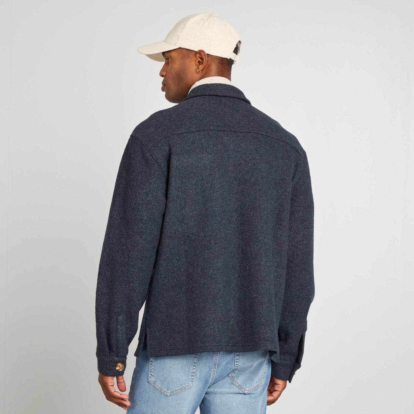 Bouclé knit fabric overshirt GREY