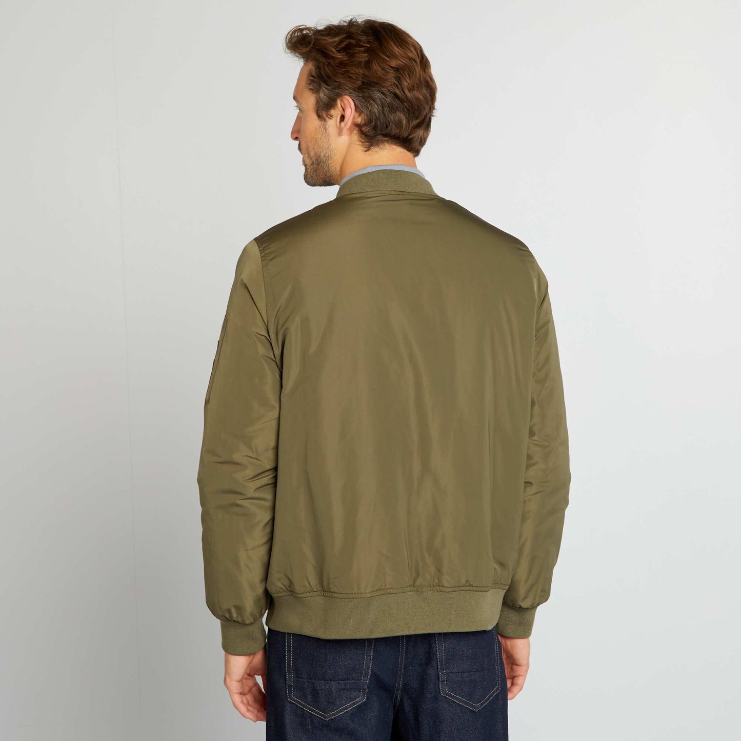 Jacket with crew neck KHAKI