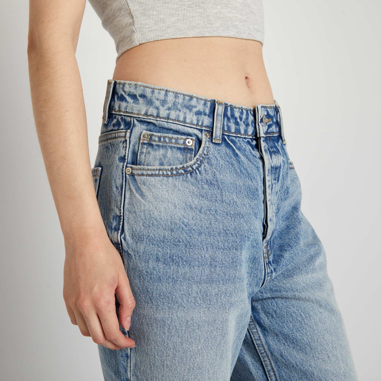 High-rise straight jeans BLUE