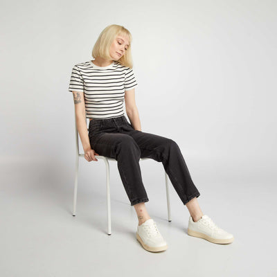 High-rise straight jeans GREY