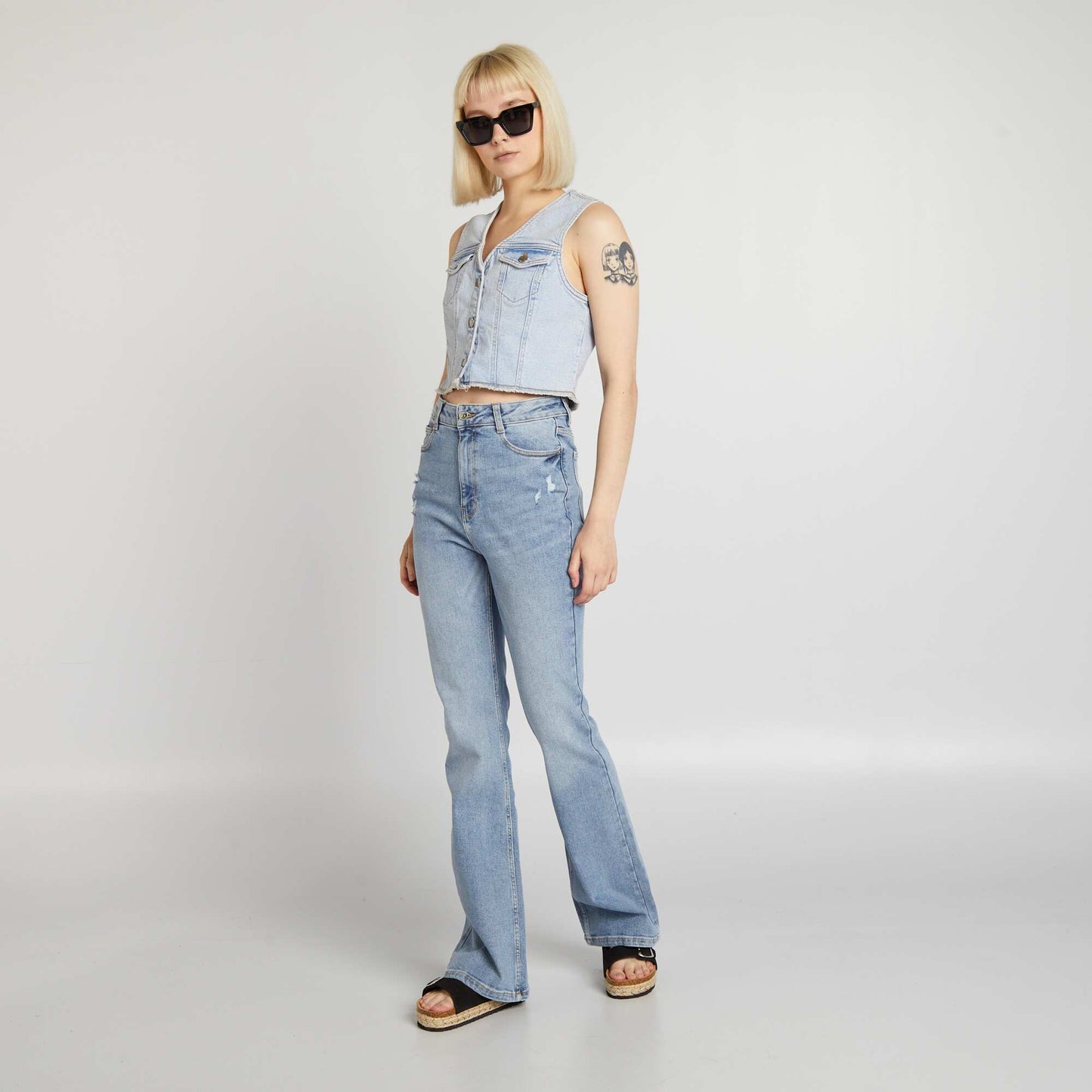 High-rise flared/bootcut jeans BLUE