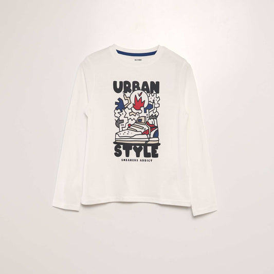 Long-sleeved cotton T-shirt WHITE