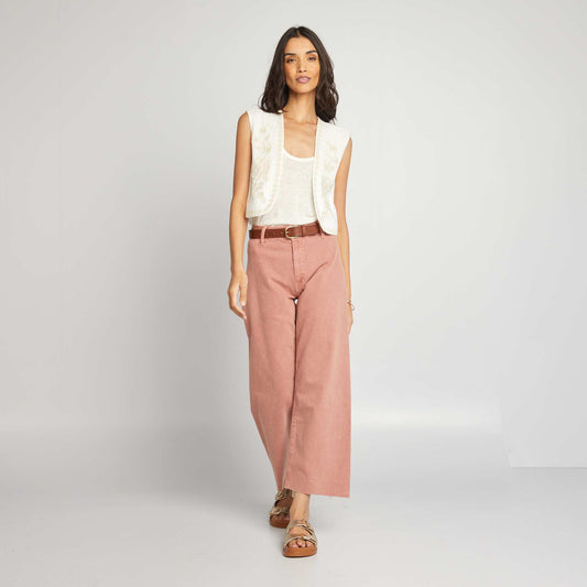 Wide-leg cropped trousers PINK