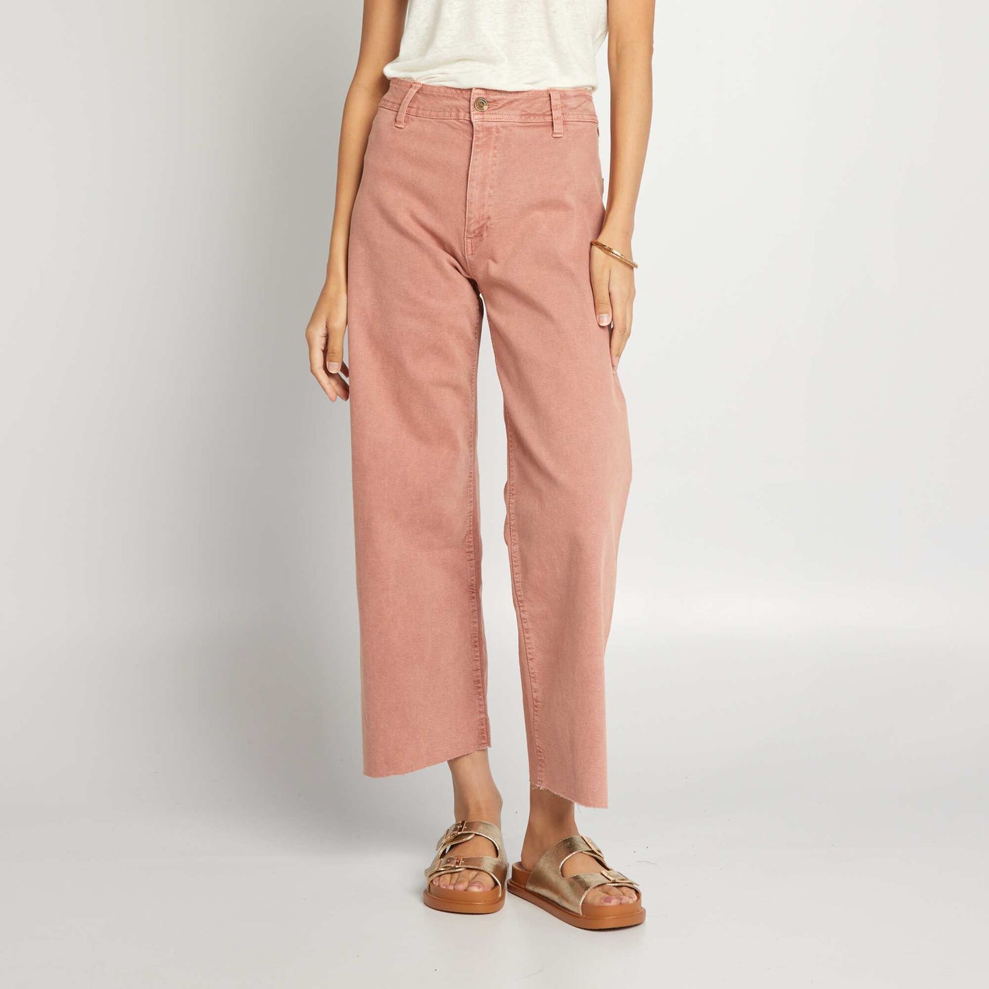 Wide-leg cropped trousers PINK