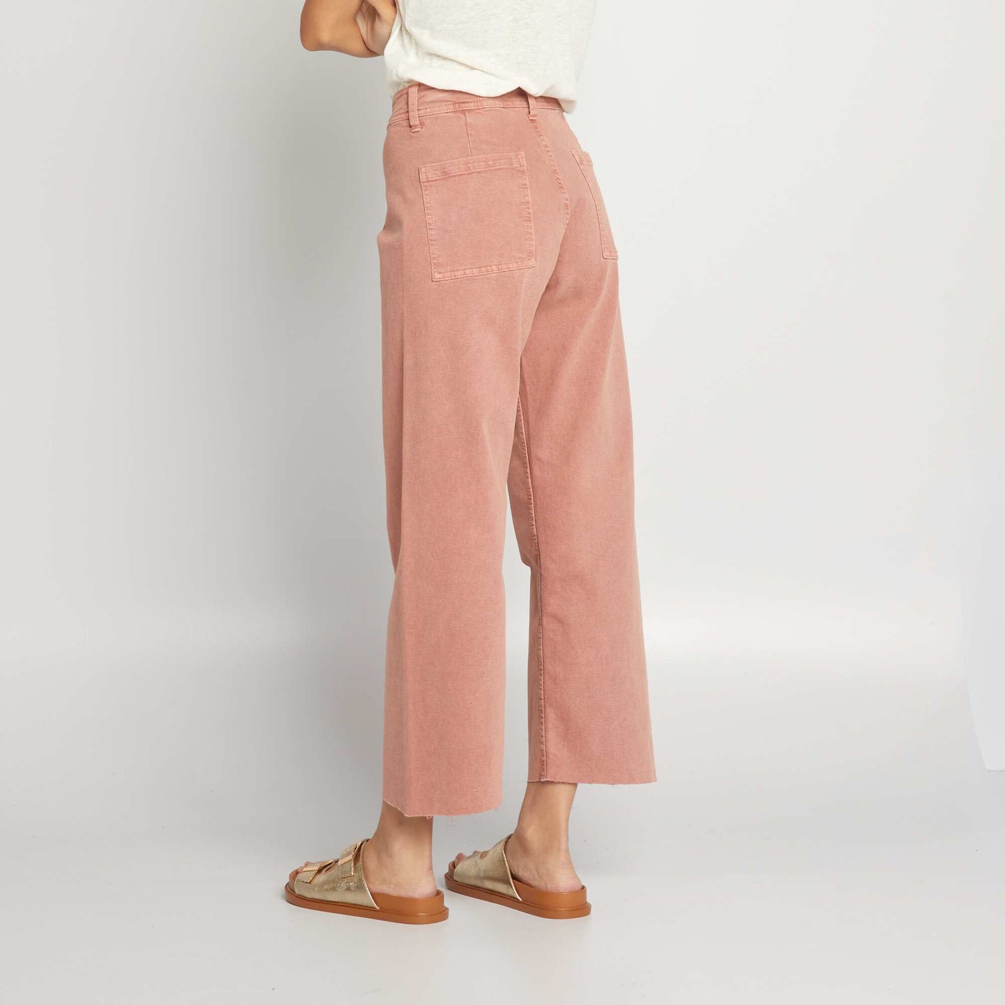 Wide-leg cropped trousers PINK