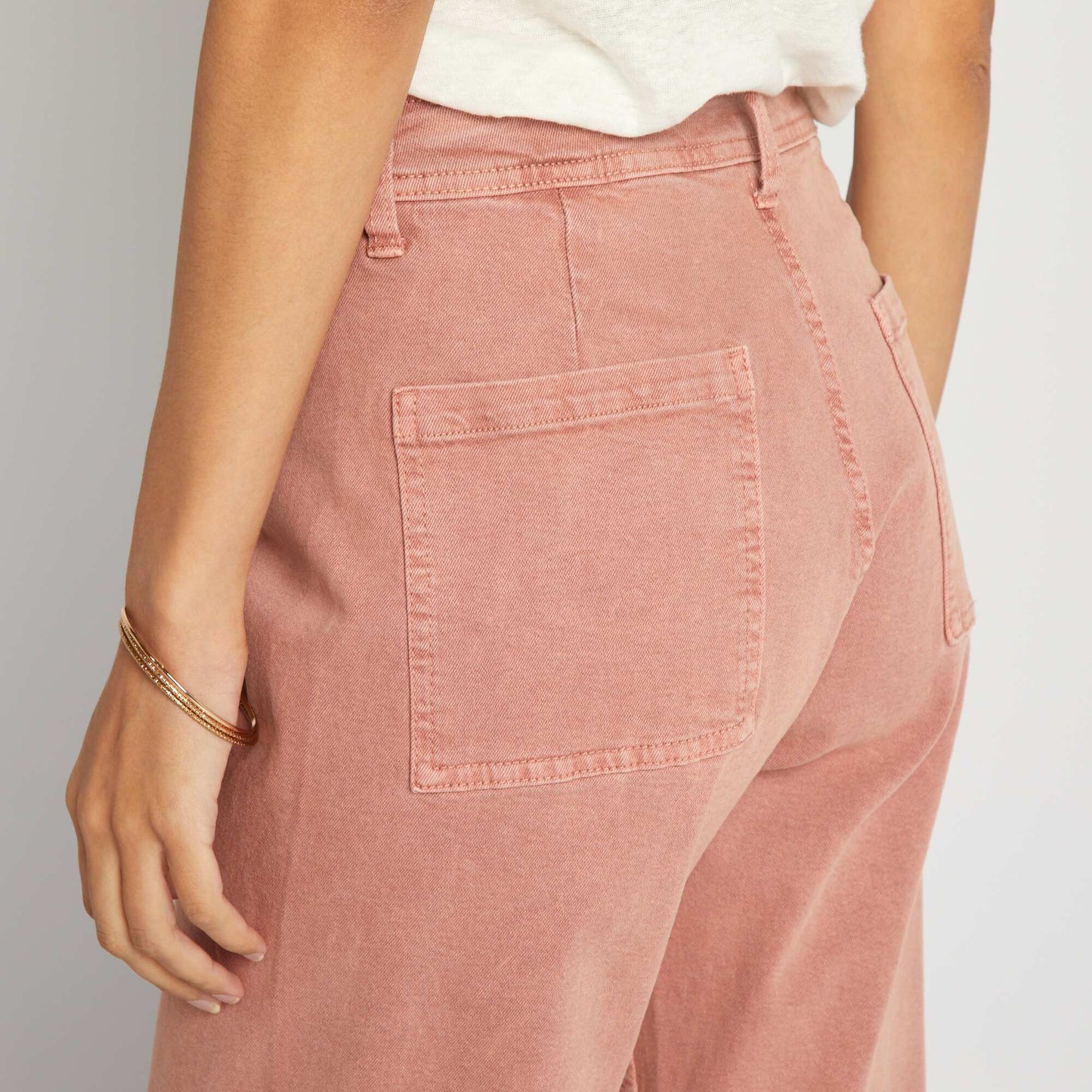 Wide-leg cropped trousers PINK