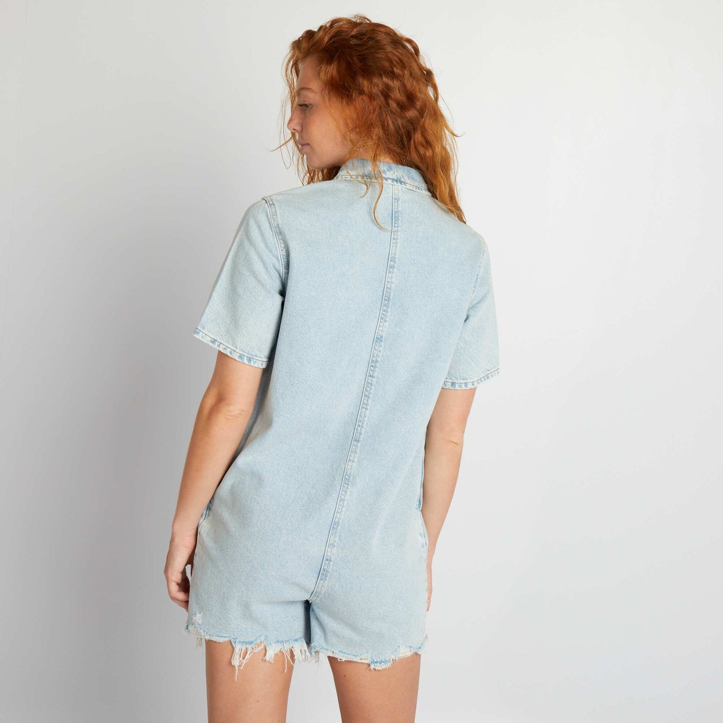 Denim playsuit BLUE