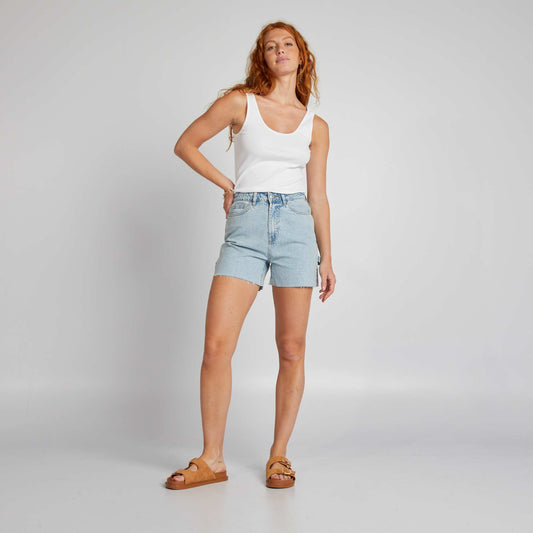 High-waisted shorts BLUE