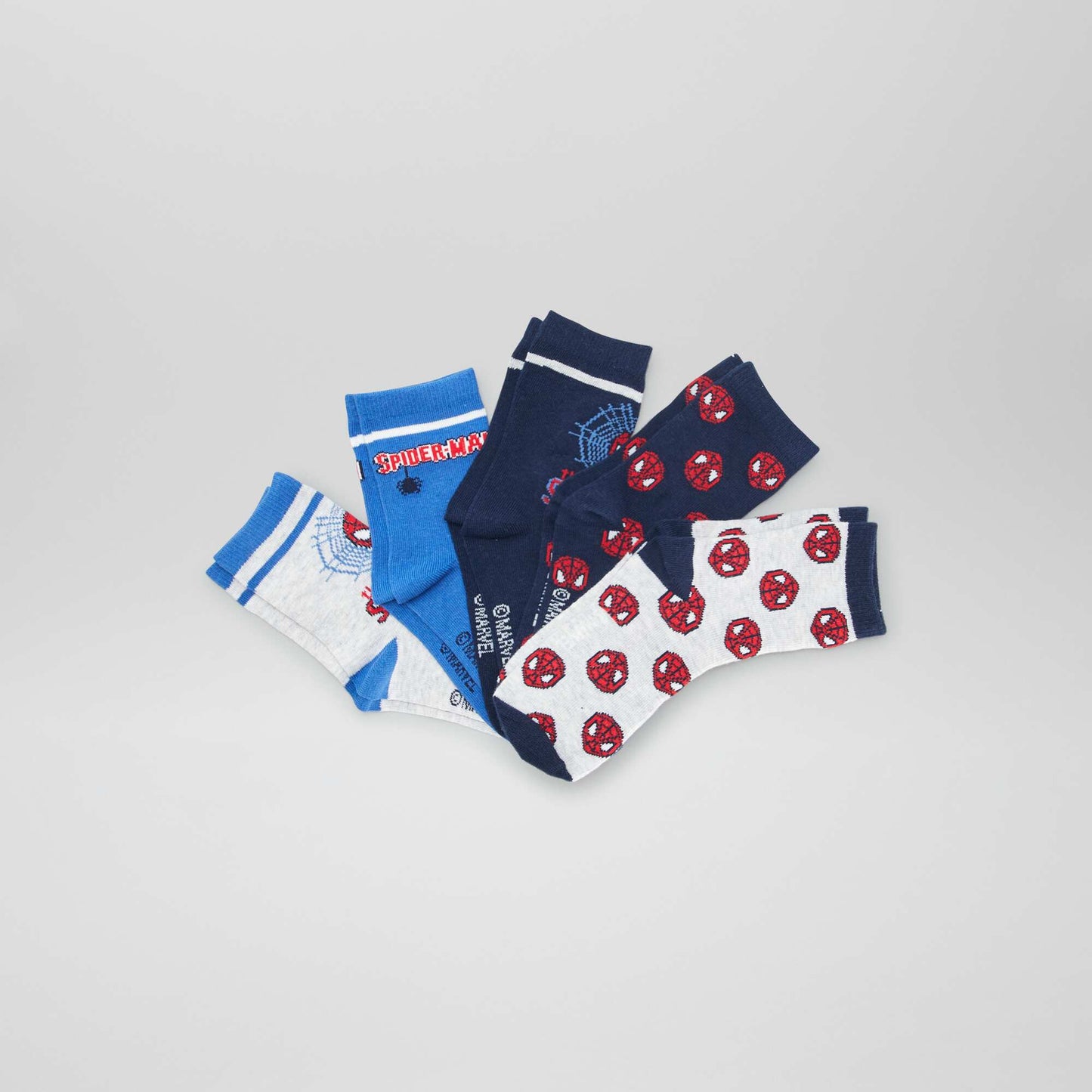 Pack of 'Spiderman' socks - 5 pairs BLUE