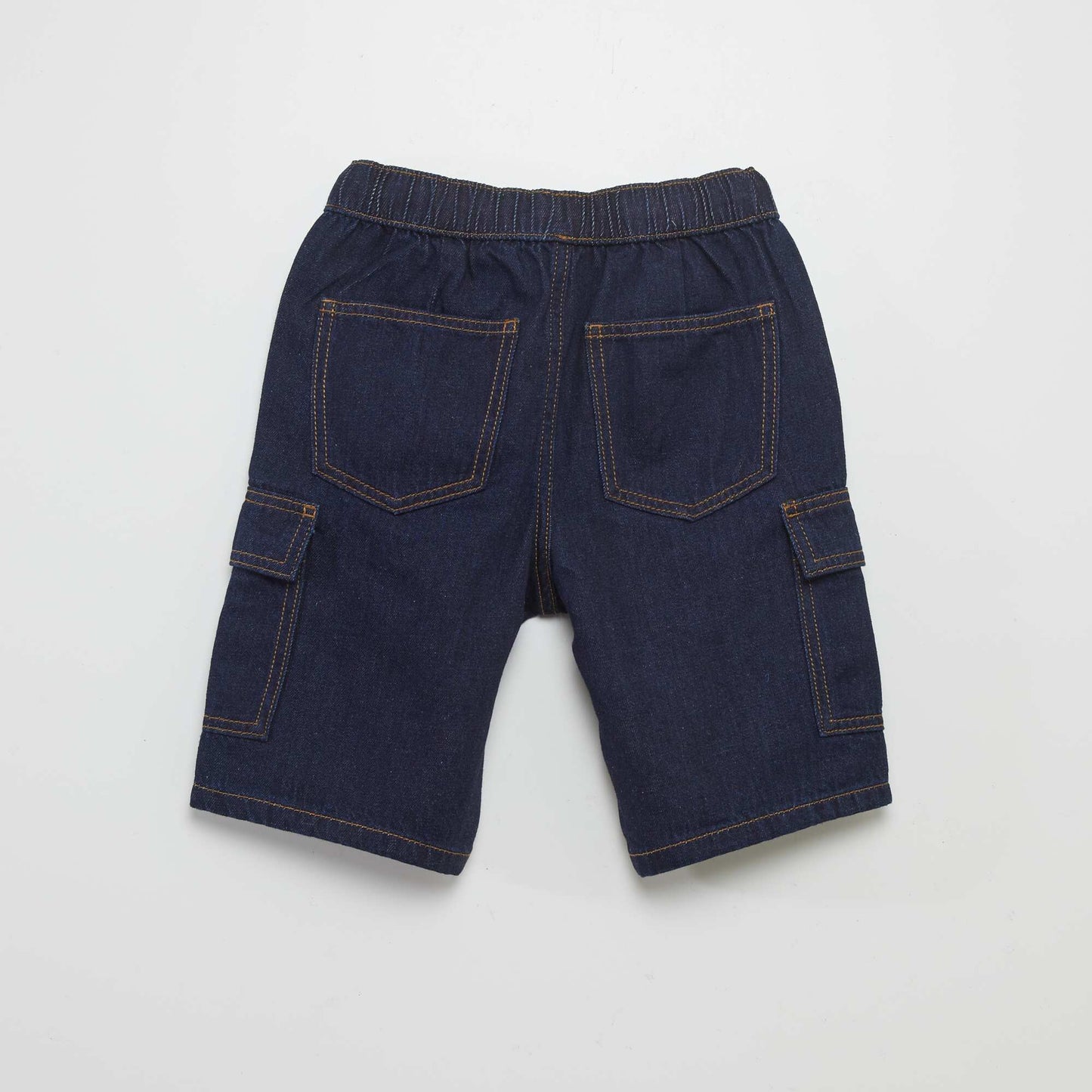 Denim Bermuda shorts with flap pockets BLUE