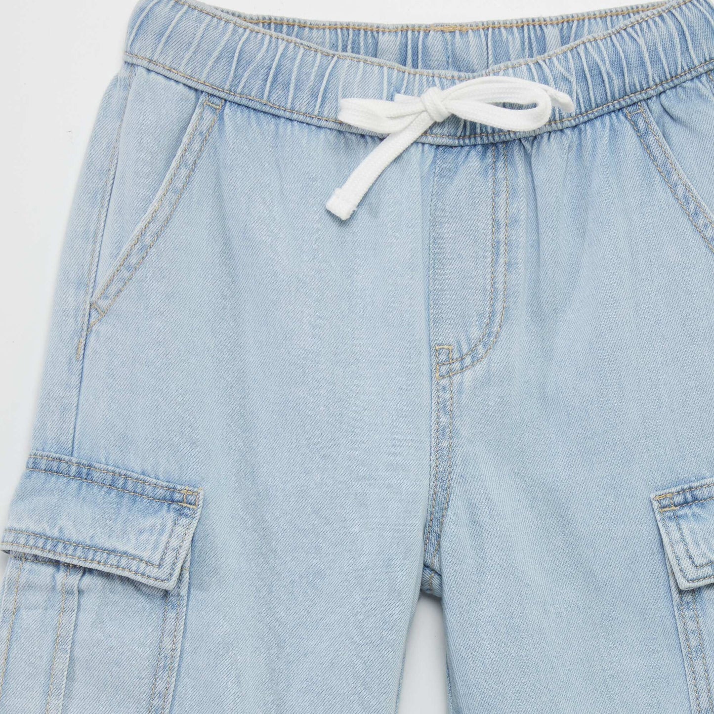 Denim Bermuda shorts with flap pockets BLUE