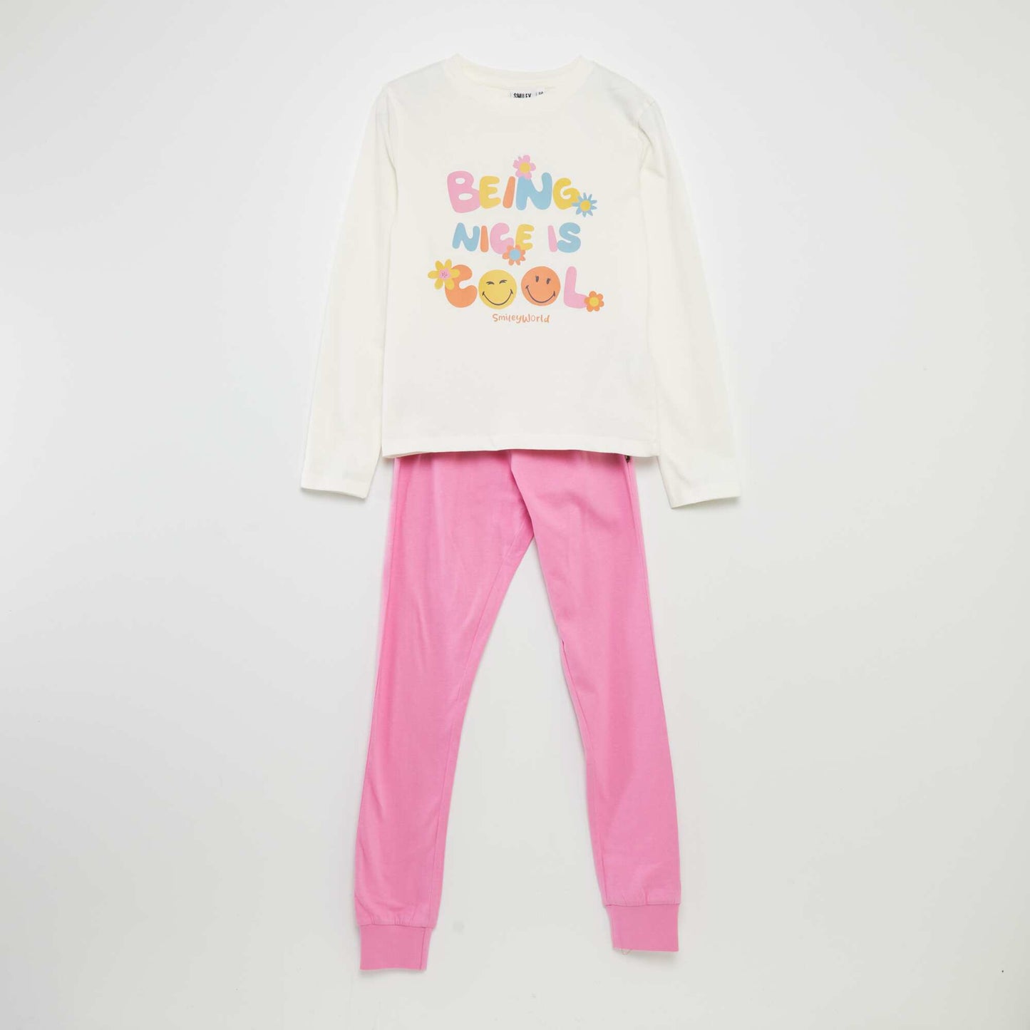 Long pyjama set - SmileyWorld WHITE