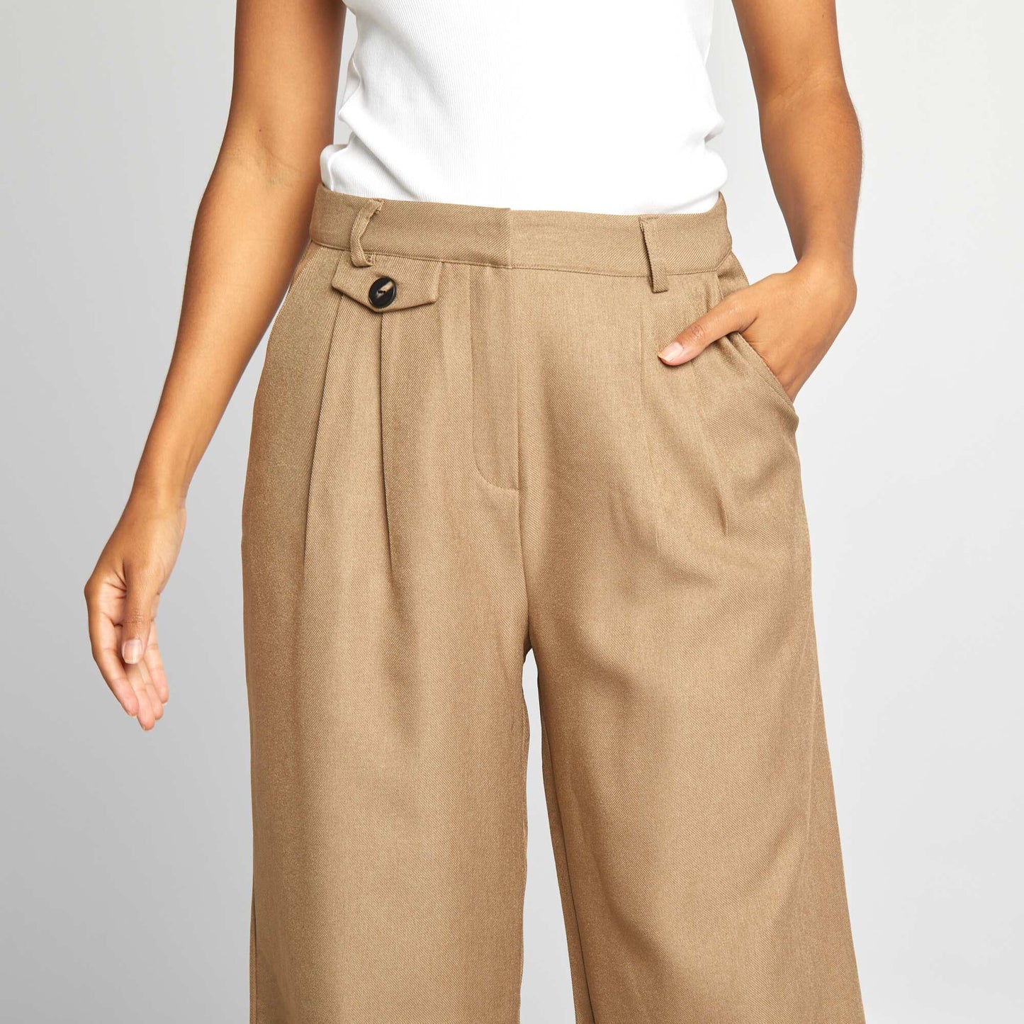 Wide-leg tailored trousers BEIGE