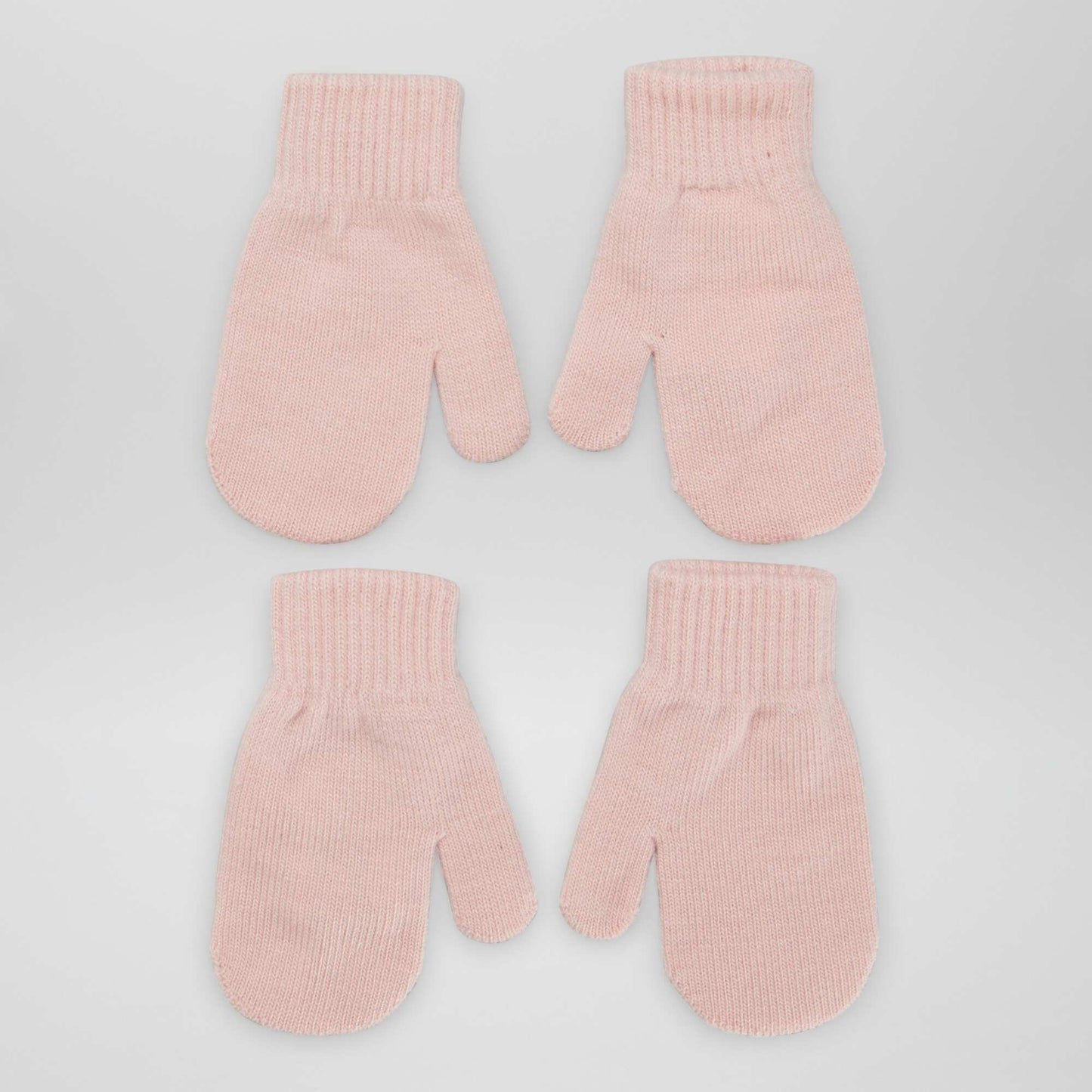 Pack of 2 pairs of plain mittens PINK