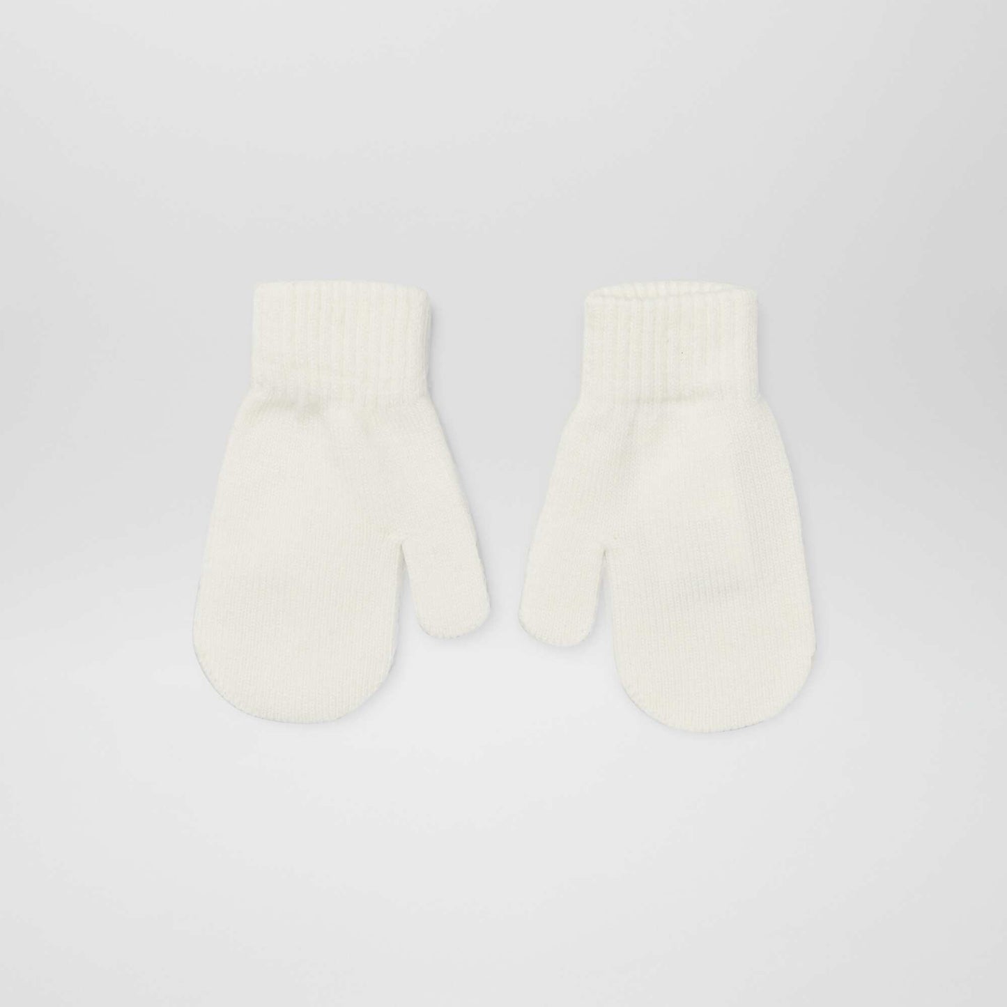 Pack of 2 pairs of plain mittens WHITE