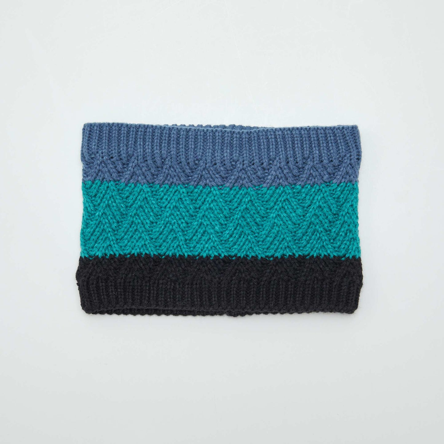 Bobble hat and lined snood set BLUE