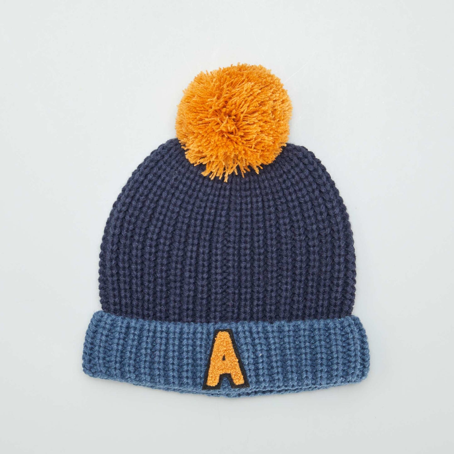 Bobble hat + lined snood set BLUE