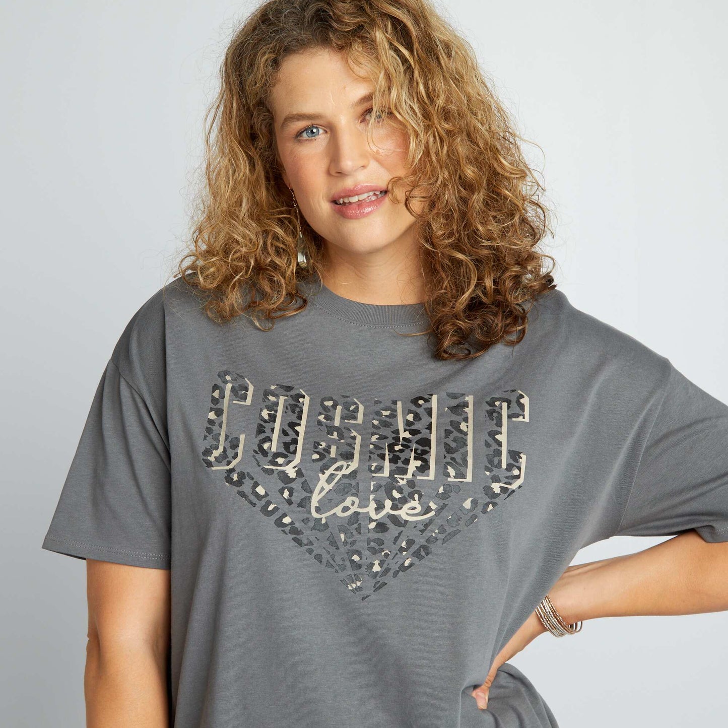 Short-sleeved printed T-shirt GREY