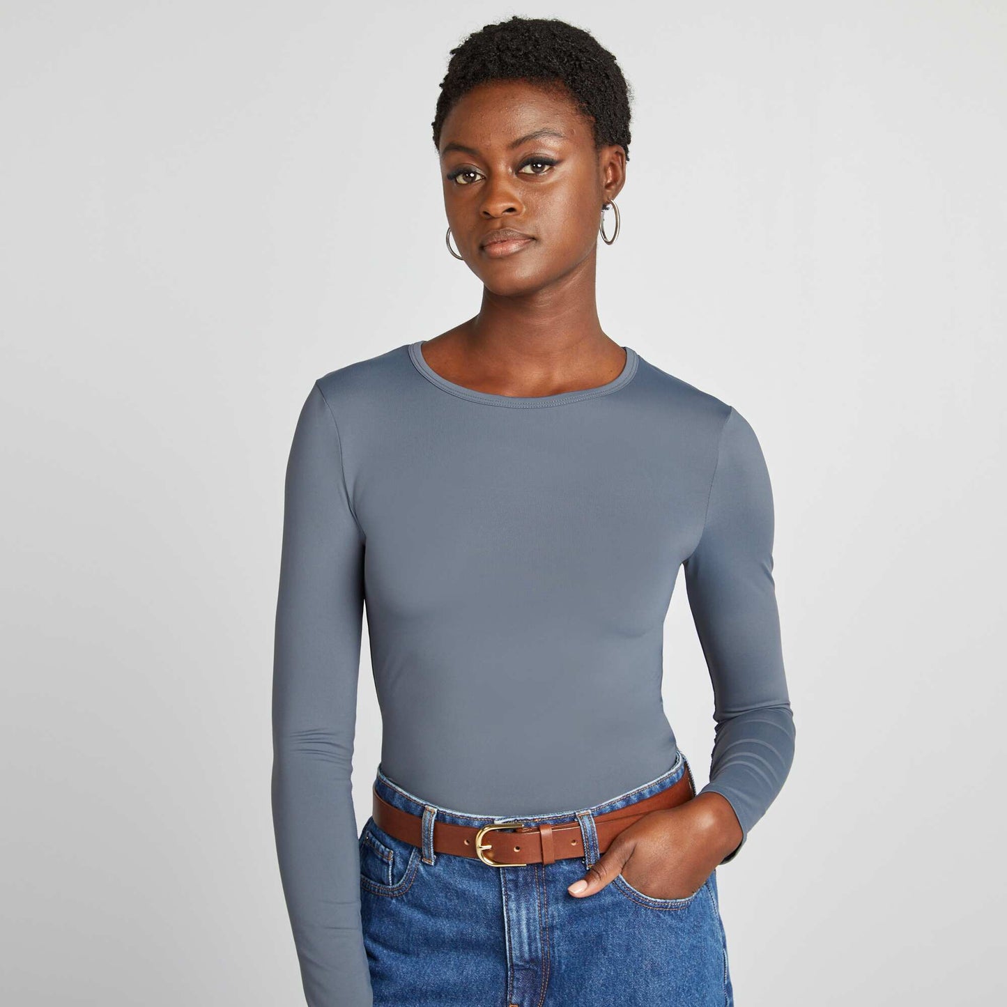 Long-sleeved stretch T-shirt GREY