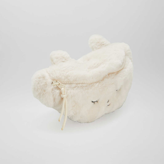 Faux fur waist bag BEIGE