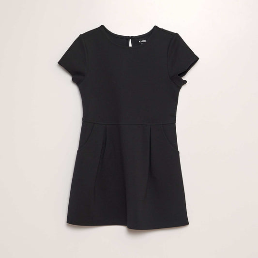 Flared jersey dress black