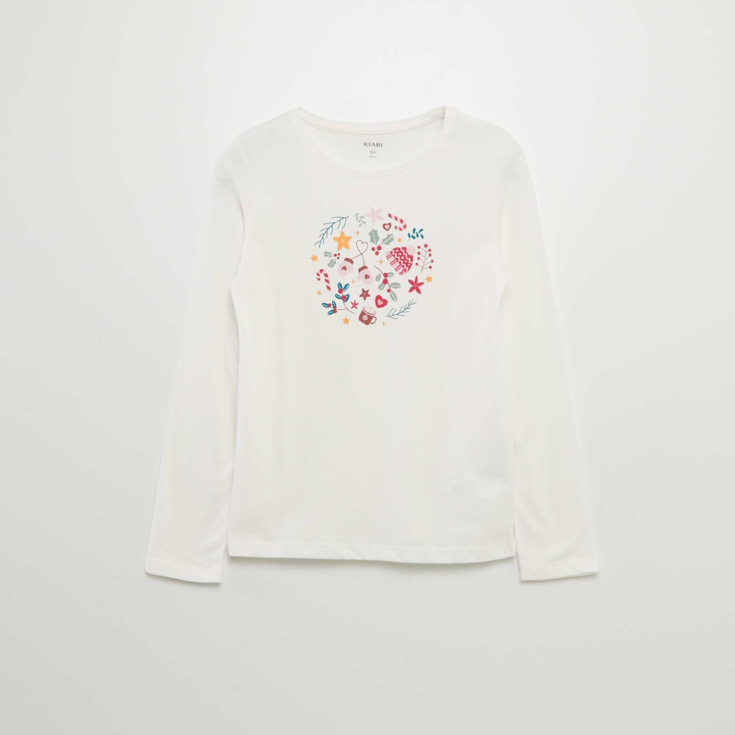 Long-sleeved printed T-shirt BEIGE