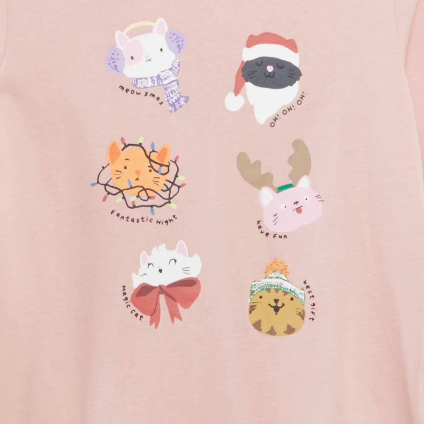 Long-sleeved printed T-shirt PINK