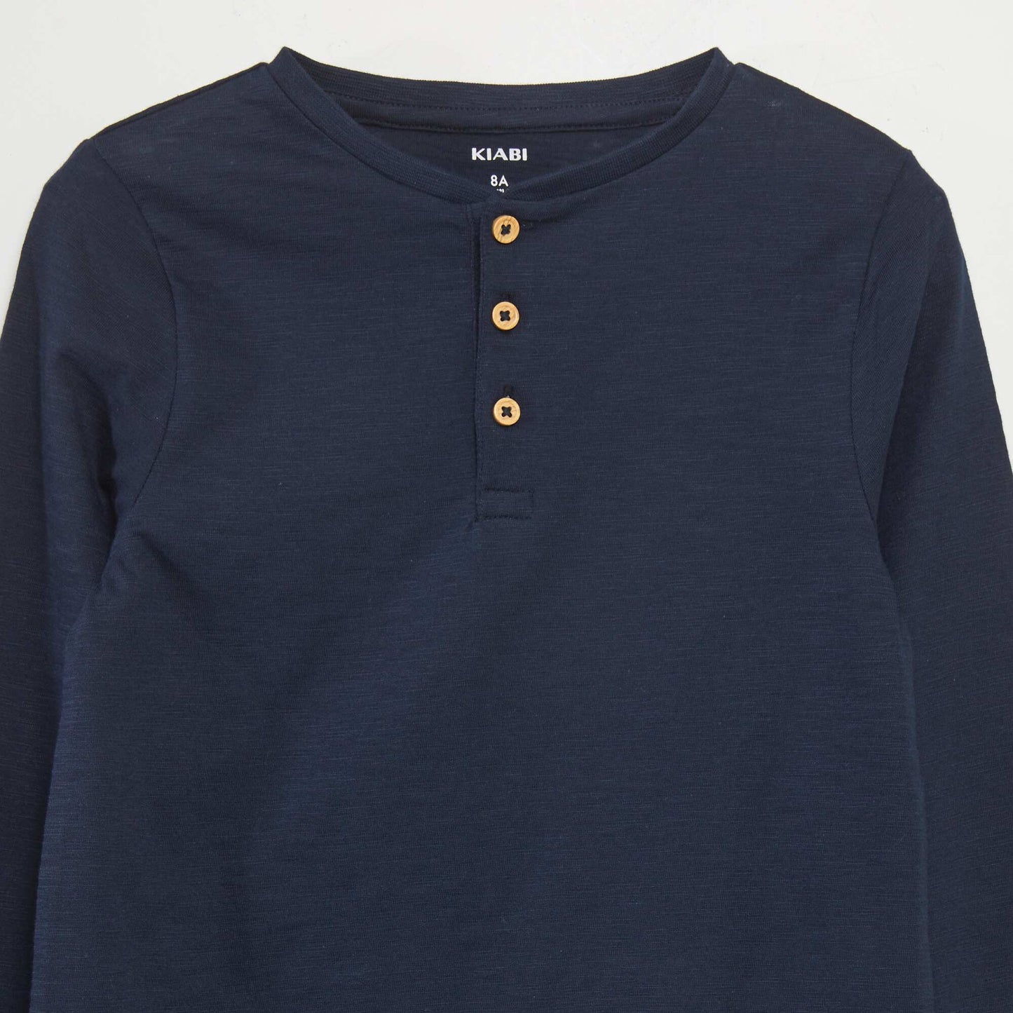 Henley collar T-shirt blue