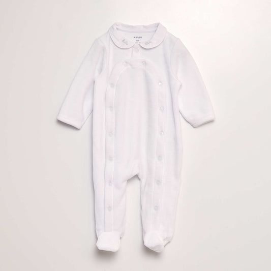 Sleepsuit velour sleepsuit WHITE