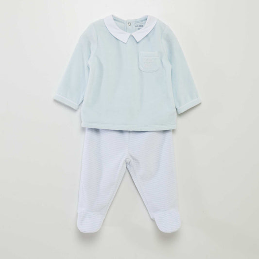 Two-piece velour pyjamas BLUE