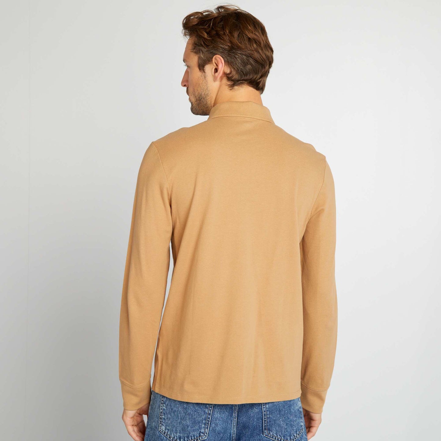 Cotton piqué polo shirt BEIGE