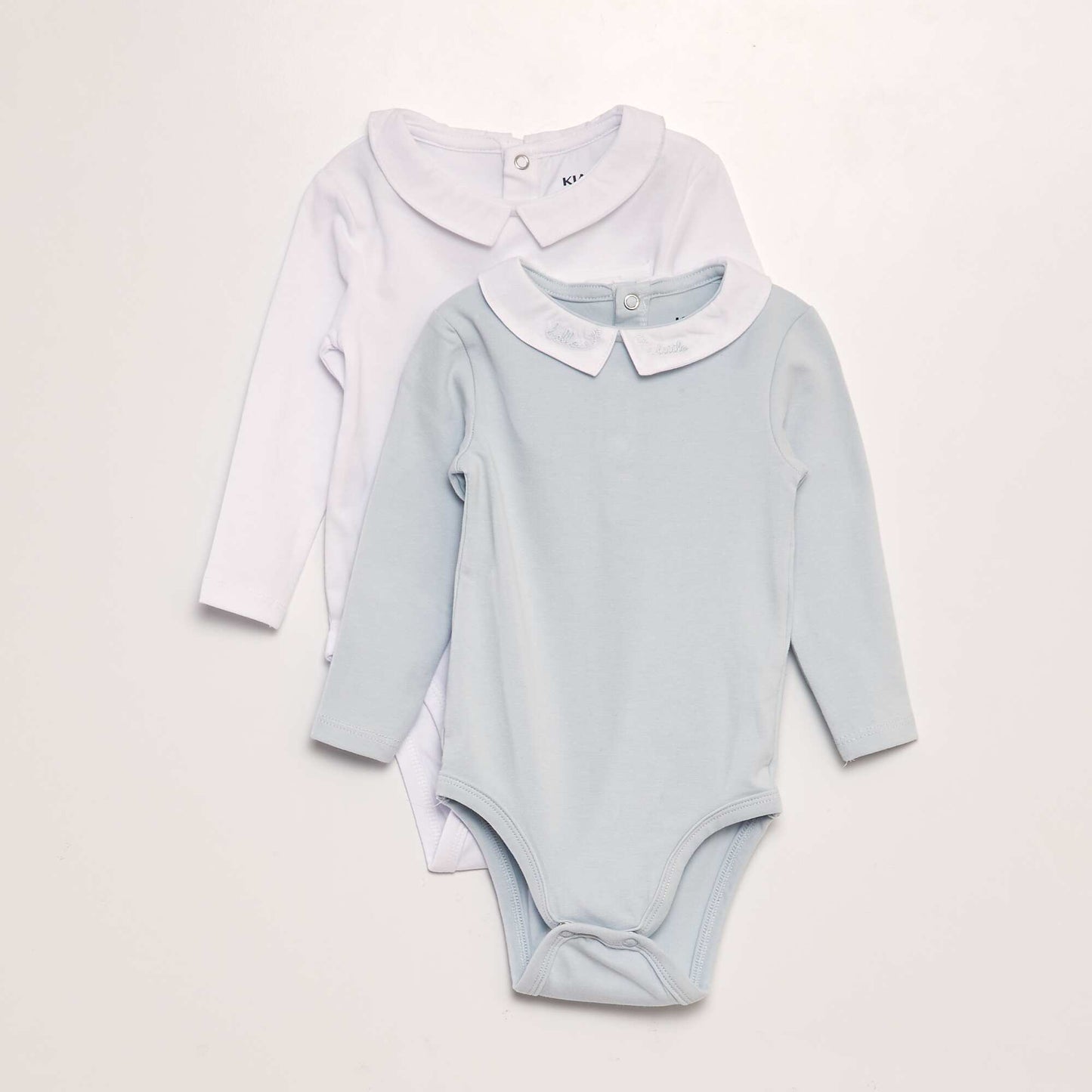 Pack of 2 stretch cotton bodysuits BLUE