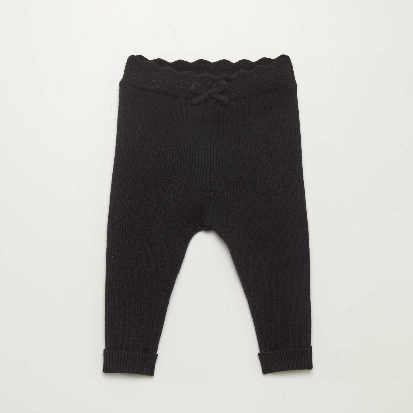 Ribbed leggings with bow black